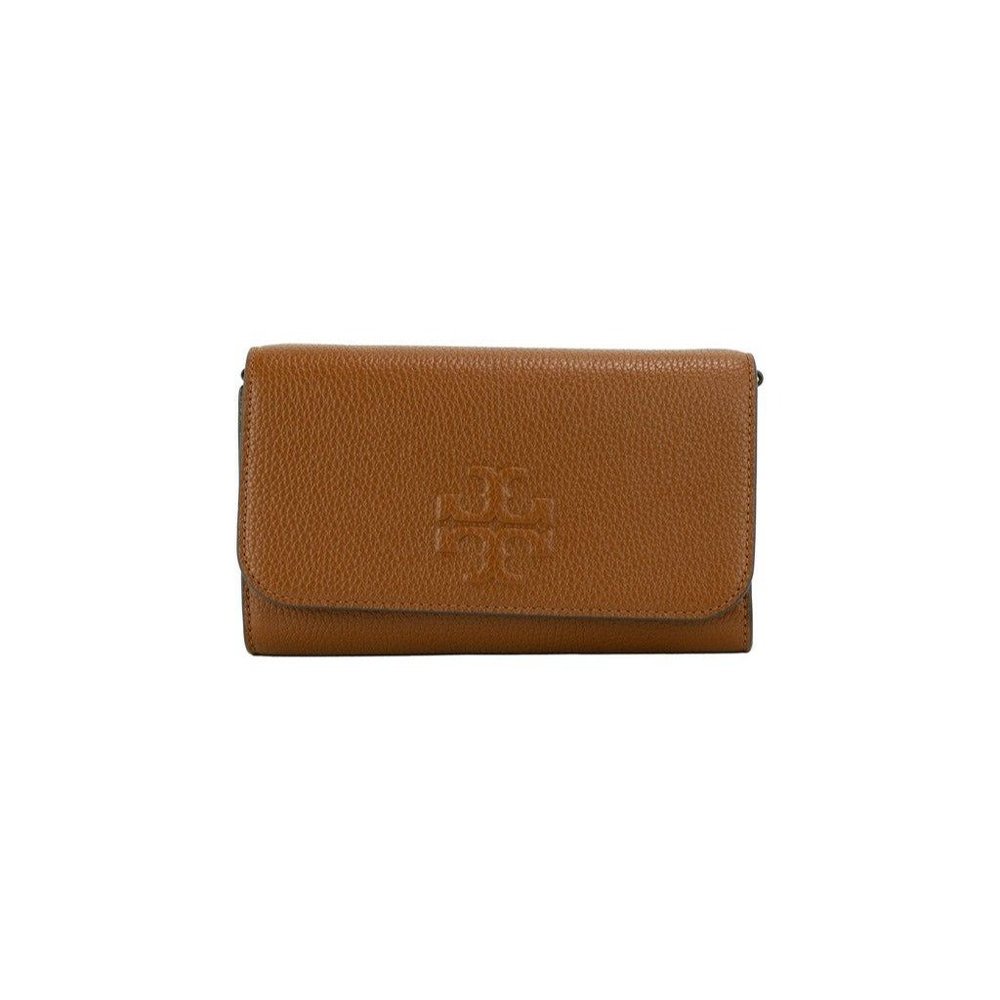 NEW Tory Burch Thea Small Brown Flat Wallet Crossbody Bag Pebbled Leather 75029 - Picture 2 of 7